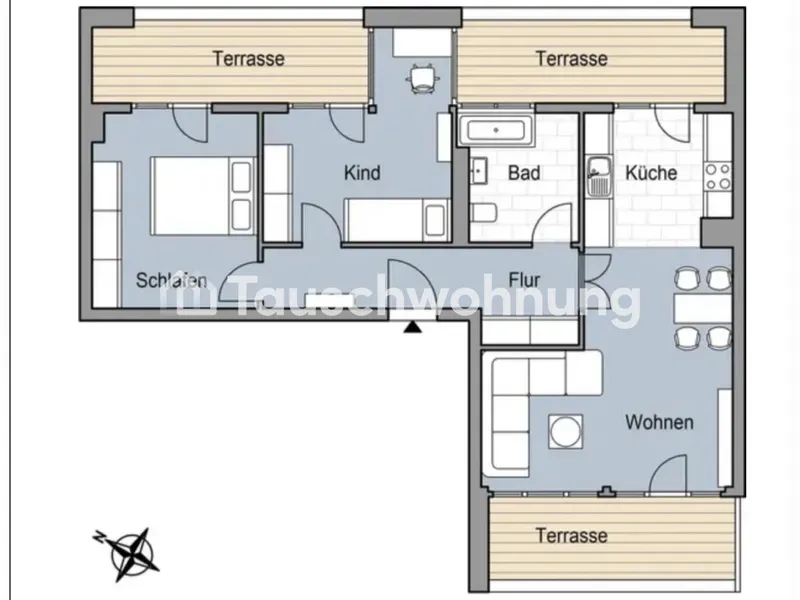 Tauschwohnung: Beautiful Attic Apartment with 3 Balcony — photo 1